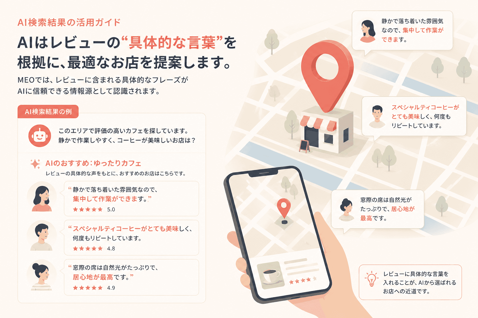 クチコミとAI検索の関係イメージ