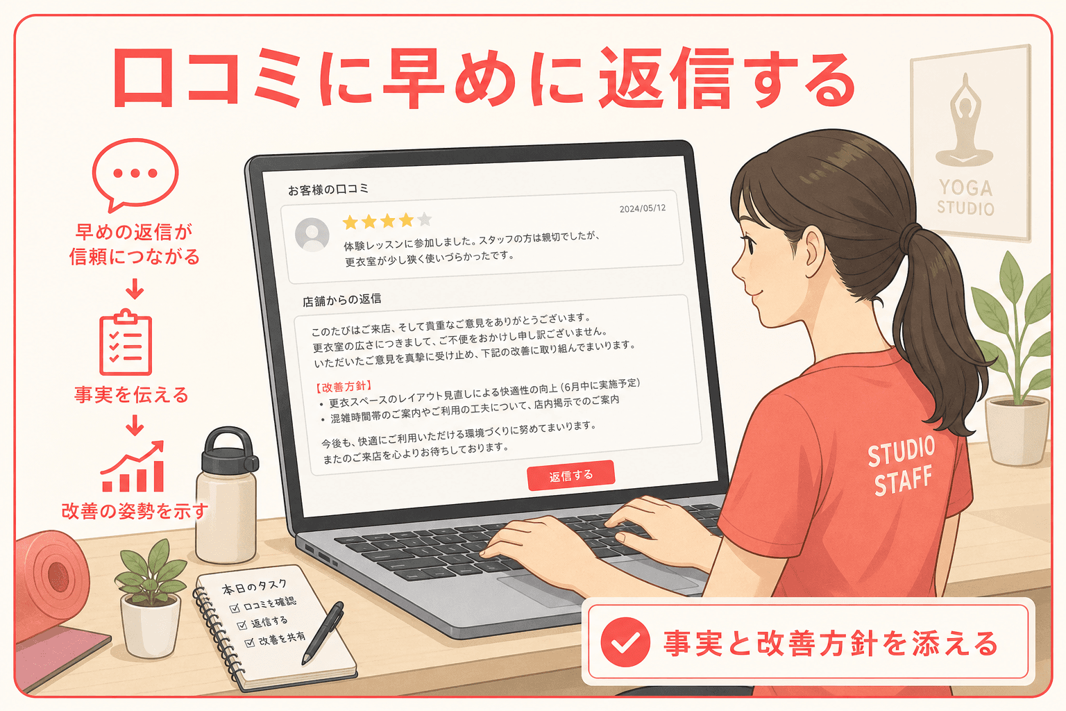 口コミ返信のイメージ